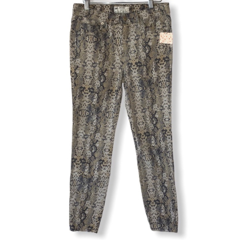 Free People Snake Print Skinny Jean